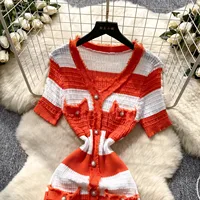 YuooMuoo Chic Fashion Sexy Package Hips Knitted Long Dress 2025 Spring and Summer Elegant Slim Waist Office Lady Sweater Dress - Image 6