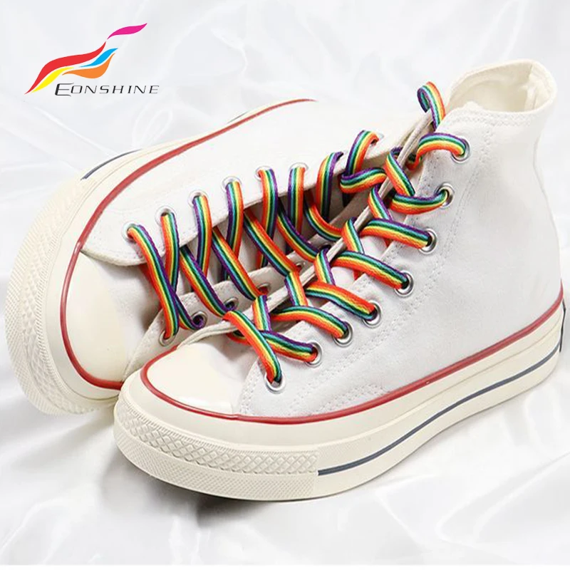 REAMFUN Lot De 2 Paires De Lacets Arc-en-ciel Colorés Dégradés