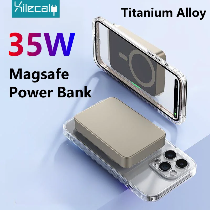 35W Magsafe Power Bank 10000Mah Wireless Magnetic Power Bank Lega Di Titanio Magsafe Ricarica Super Veloce Adatta Per Iphone 16