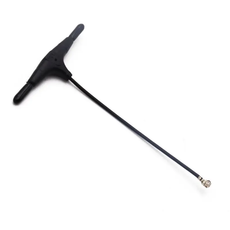 Antenne ELRS T-Type 2.4G & 915MHz IPEX-1/4 installée sur drone FPV, câble courbé