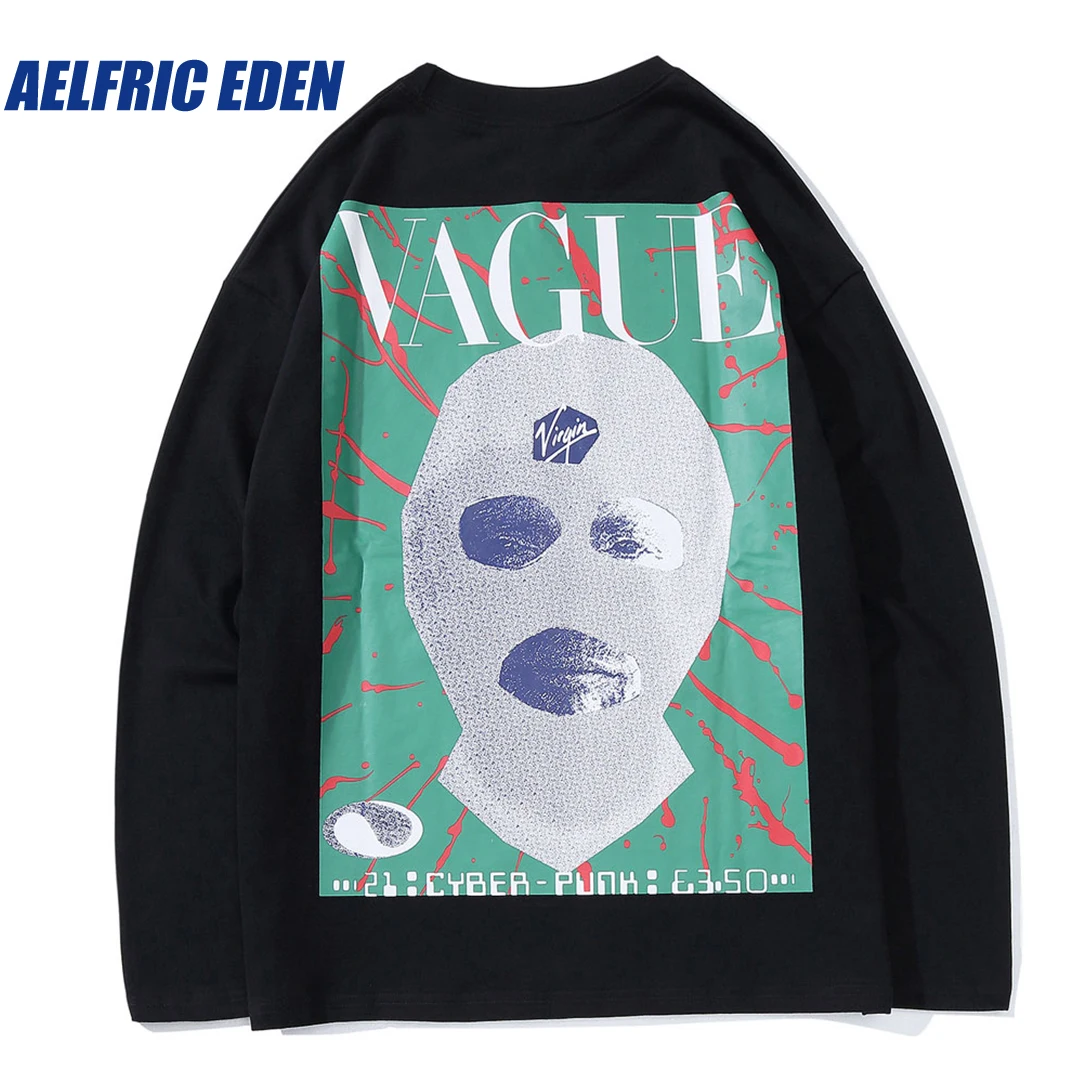 

Aelfric Eden Long Sleeve Tees Shirts Creative Print Casual Loose Skateboard Tshirts Fashion Streetwear Mens Hip Hop Harajuku Top