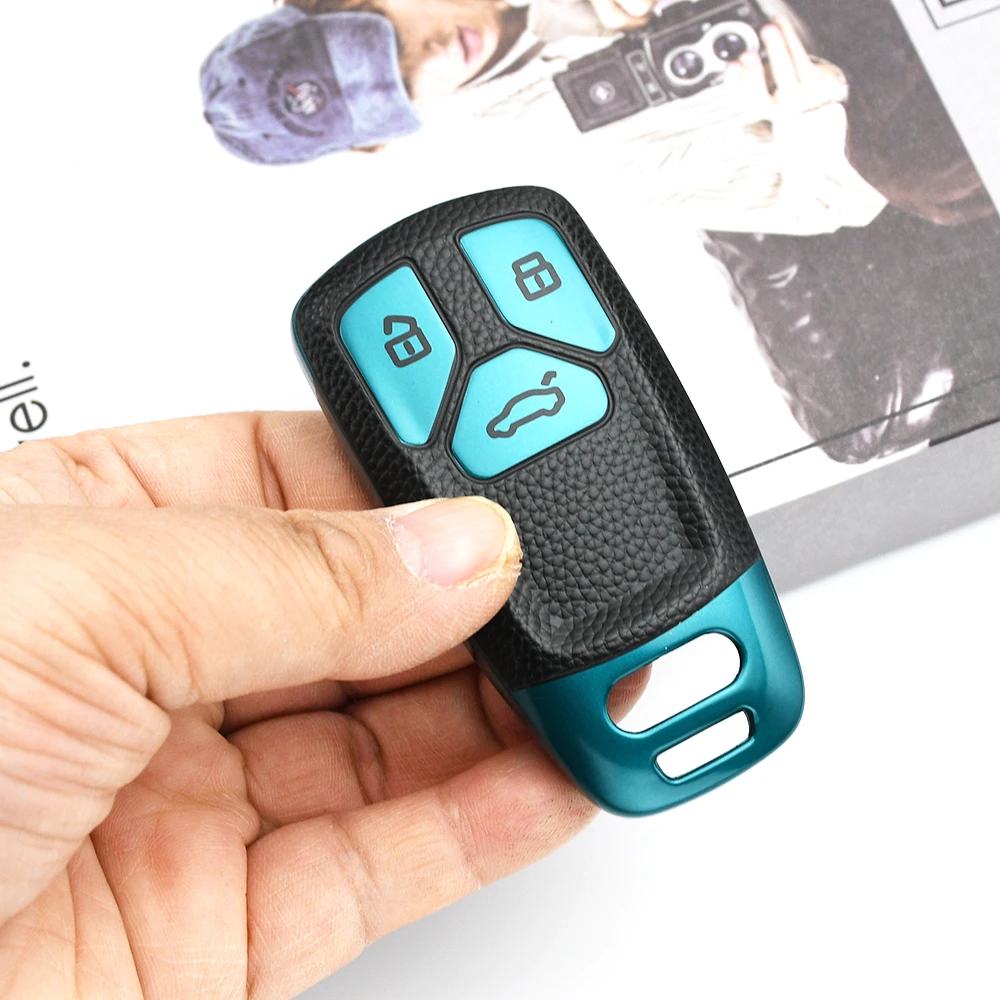 Premium Leather TPU Car Key Fob Protector Cover