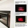 Electric Fireplace Heater Remote LED Flame Effect Temp Control Glass Steel Freestanding Wall Mount Indoor Fire Insert 1500W 6