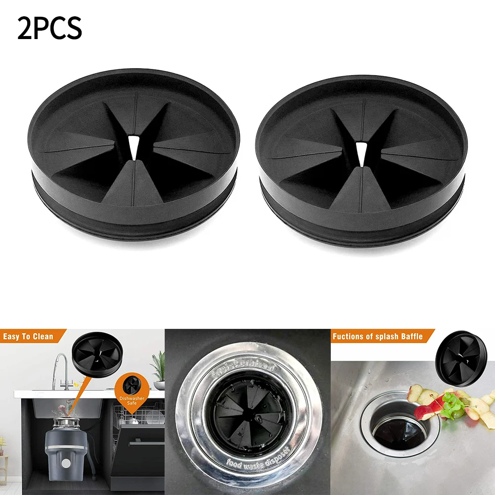 2pcs Soft Flexible NBR Rubber Garbage Disposer Splash Guard 80*40mm Sink Baffle Quiet Collar Smart Garbage Disposal Parts disposal splash guard garbage stopper for insinkerator black rubber quiet collar sink baffle reduce disposer noise antimicrobial