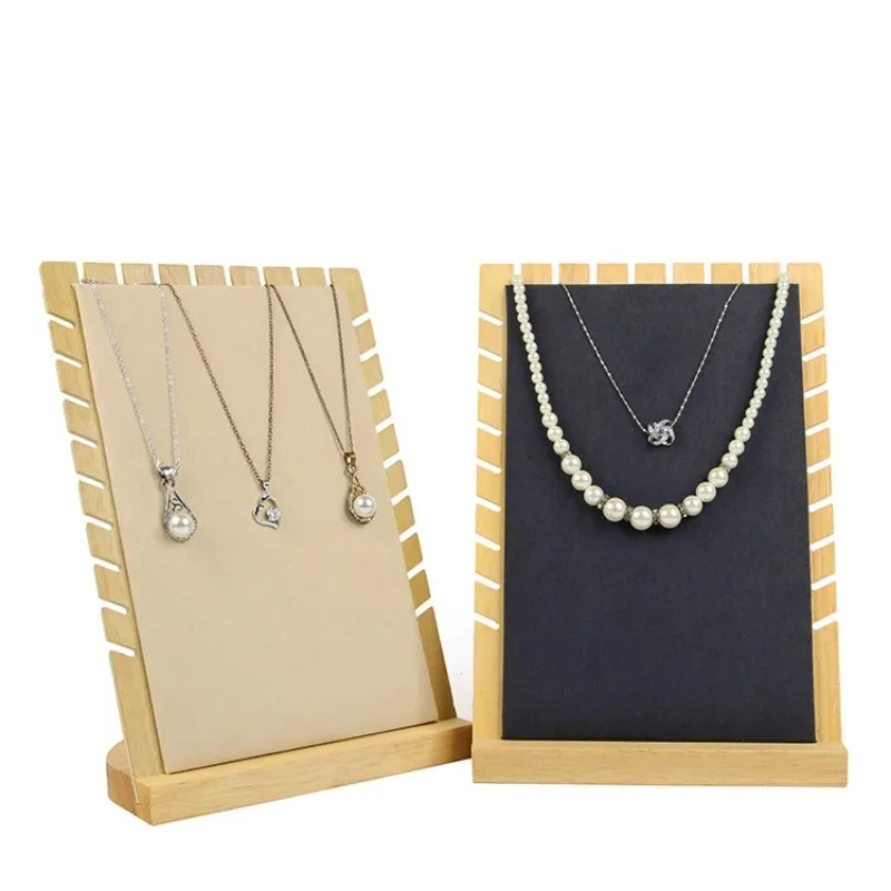 Bamboo Multi Necklace Jewelry Display Holder Large Stand Pearl Necklace Pendant Hanger Stoarge Organizer for Shop Window Counter
