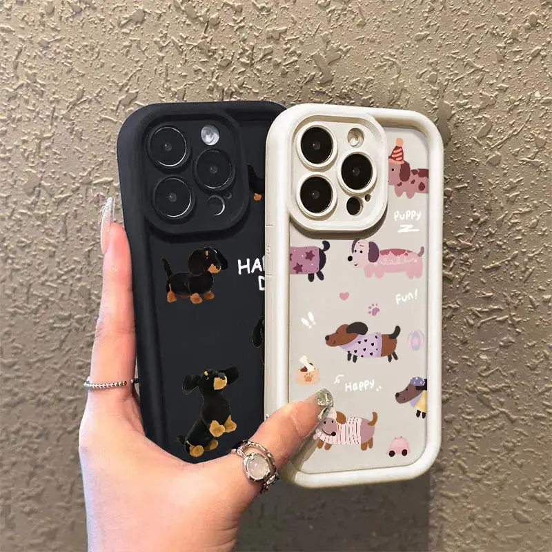 Shockproof Cute Dachshund Bulldog Phone Case Cover