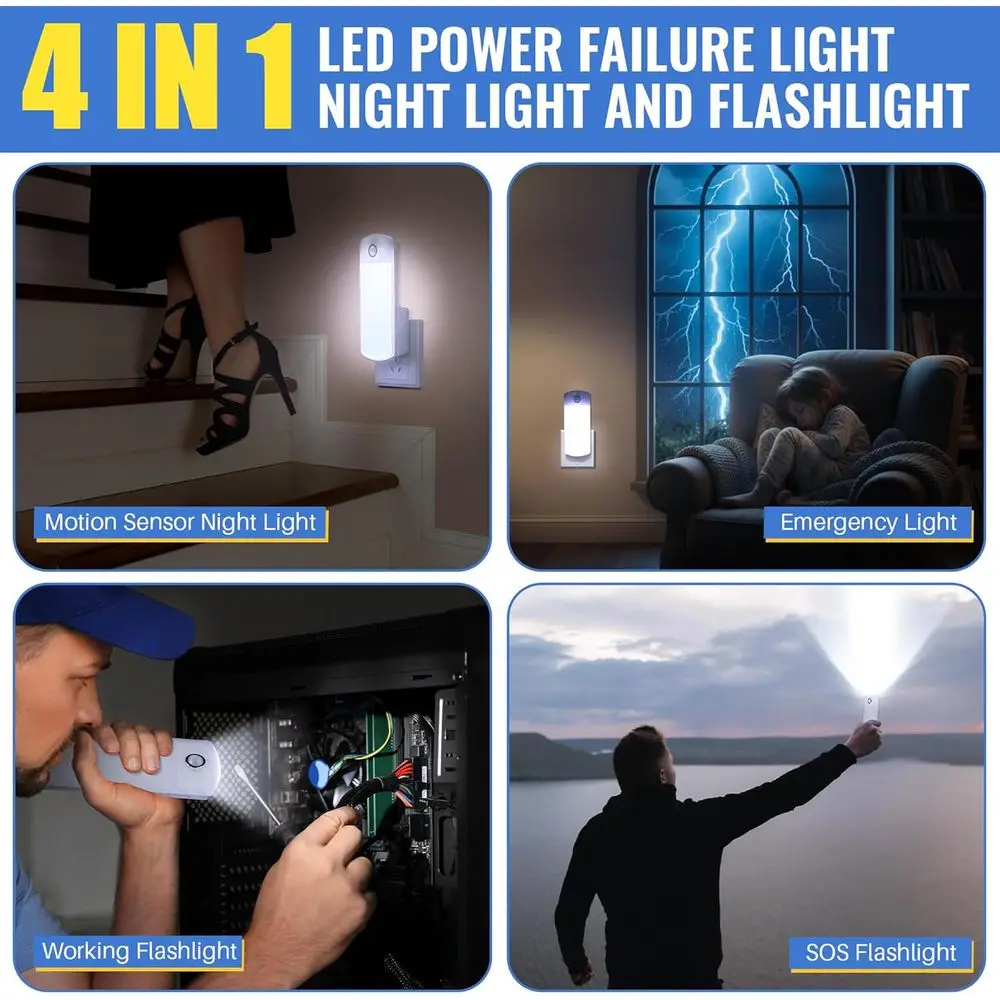 Three-pack LED power failure lights