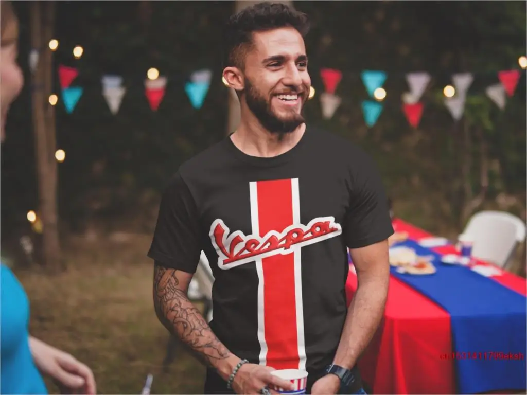 T-Shirt Vespa Scooter Red Stripe Jack Alpha