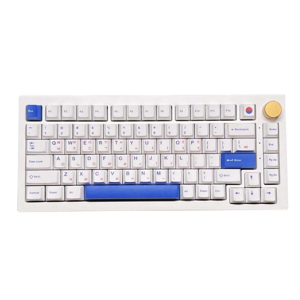

Personality Red Blue Korean Keycaps Cherry Profile Dye Sublimation 142 Keys With ISO Enter Key 6.25u 7u Spacebar For Keyboard