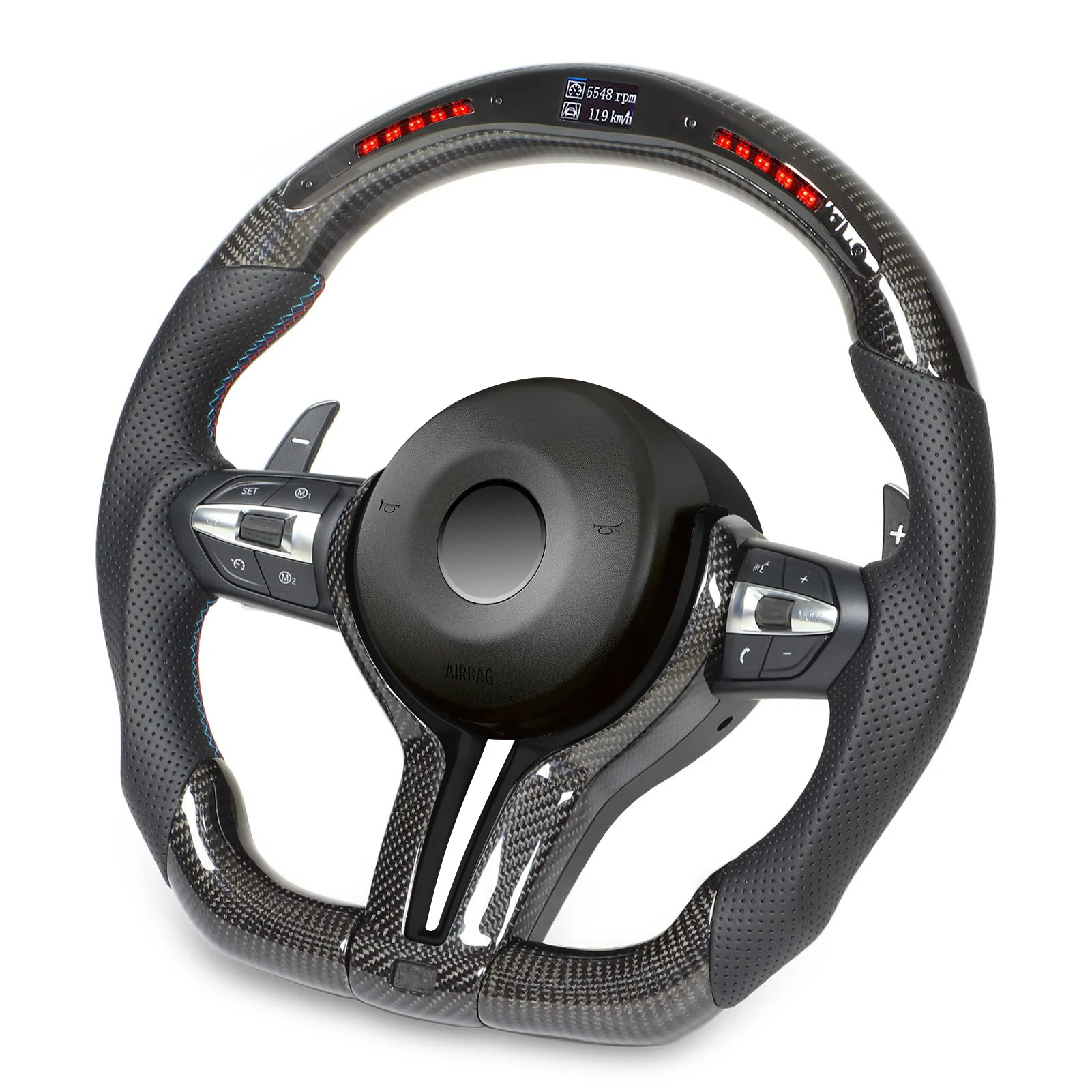 

Автомобильное гоночное Рулевое колесо для BMW F20, F30, F45, F10, F01, F12, F15, F82, F87, аксессуары для салона из углеродного волокна