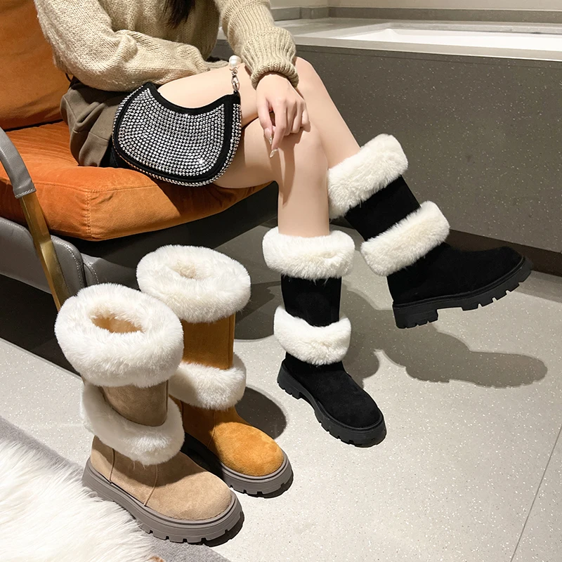 

Lolita Boots Winter Shoes For Women Luxury Designer Australia Boots-Women Sexy Thigh High Heels High Sexy Round Toe 2022 Fashio