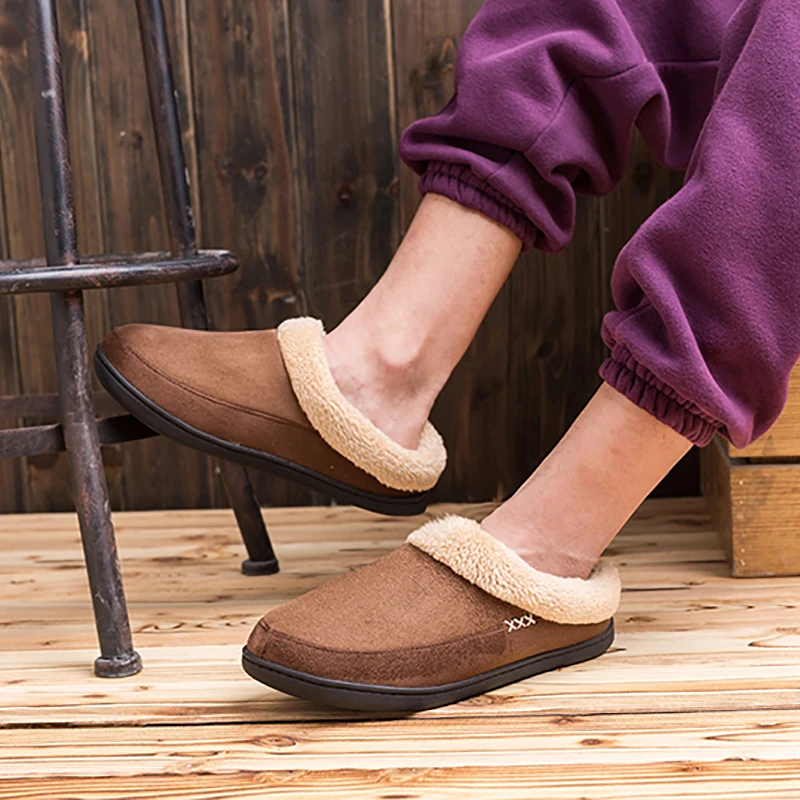 Winter Men Cotton Slippers Bathroom Plush Shoes Male Warm Australia Style Male Home Soft Slippers Indoor Man Solid Adult Pantufa soft slippers,fashion slippers,plush slippers