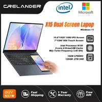 CRELANDER X15 Dual Screen Laptop 15.6" IPS+7" Touch Screen 16G DDR4 2TB SSD Intel N100 Processor Windows11 Notebook Computer 1