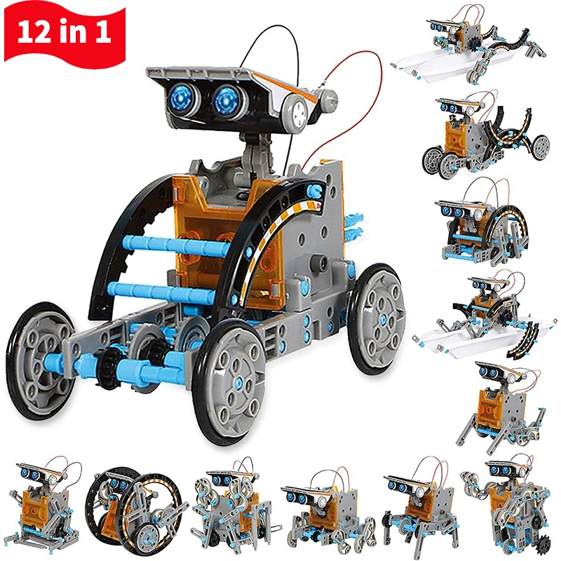 Solar Robot Kits High-Tech Science Toys Intellectual 12 In 1 Development DIY Ducational for 8-10 Years Old Boys |
