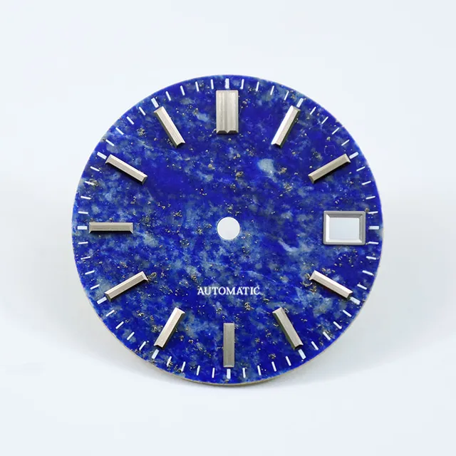 Cadran en Lapis Lazuli Naturel 28,5 mm, Cadran en Pierre Stérile Sans Luminescence, Index NH35 NH36, Mouvement Unique Naturel, Logo Personnalisé 1