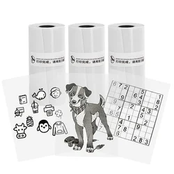 Self-Adhesive Thermal Photo Paper Rolls for Mini Instant Printers (3Roll Black On Clear)