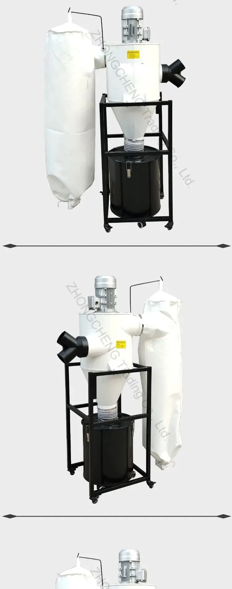 New Electric 750W-2.2KW Industrial Mobile Bag Filter Dust Collector Engraving Ma