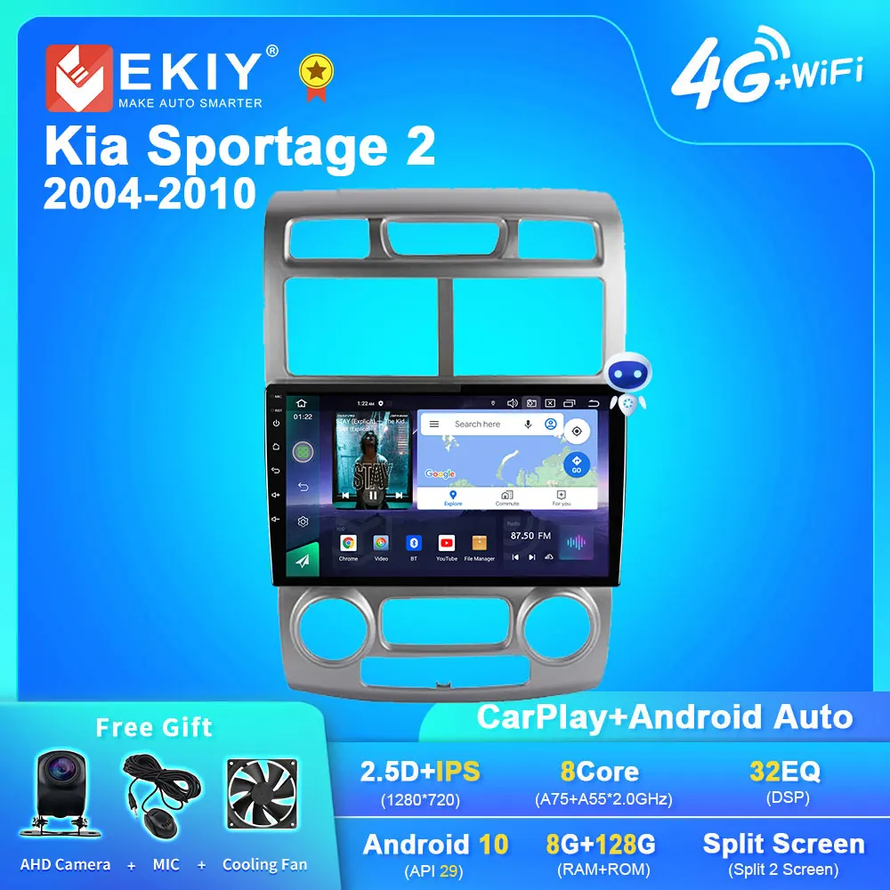 Автомагнитола EKIY Q7 Android 10 для Kia Sportage 2 2004 2005 2006 2007-2010 мультимедийный плеер GPS Navi Carplay