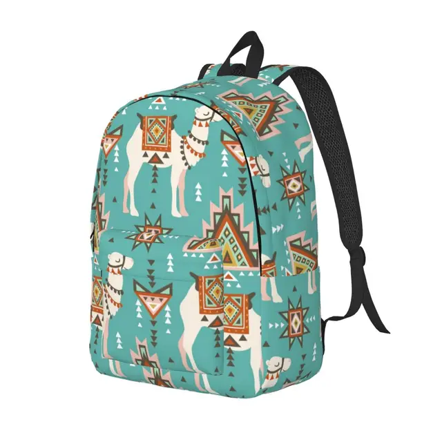 Laptop Backpack Unique Ethnic Camels Desert Boho Print School Bag