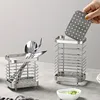 Stainless Steel Chopsticks Basket Chopsticks Tube Household Drainable Knife Fork Spoon Storage Box Kitchen Utensils Storage Rack 1