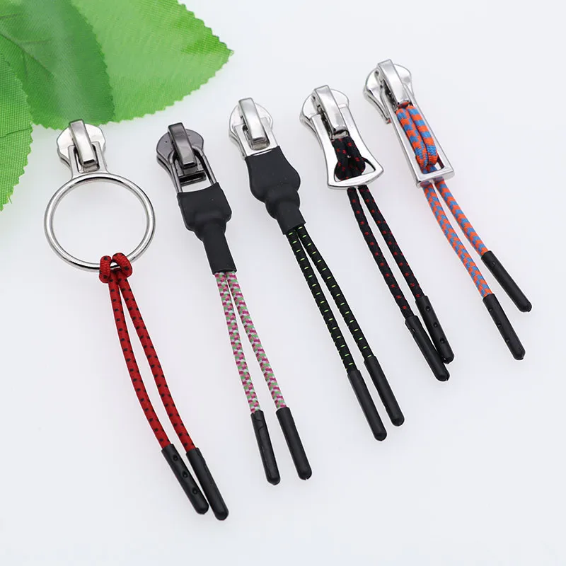 컬러 로프 지퍼 풀 풀러 픽서, 지퍼 코드 엔드, 여행 가방 배낭 액세서리, 지퍼 태그, DIY 지퍼 헤드 코드 스트랩, 7 개
