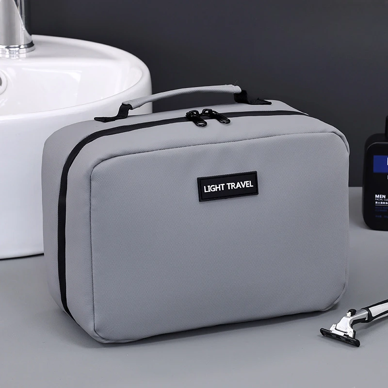Men's Makeup Bag Waterproof Material Toiletry Bag Large Capacity Cosmetic Organizer, Portable Travel Essential Storage Bag 6