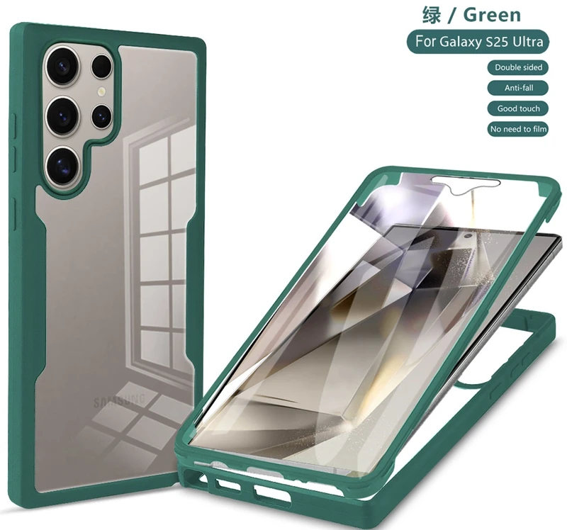 Crystal Clear 360 Full Body Protective Phone Case with Front Screen Bumper Cover