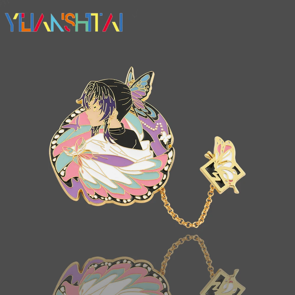 Lot De 7 Badges émaillés Demon Slayer – Broches Personnages Nezuko, Giyu, Shinobu, Cosplay Et Collection Anime