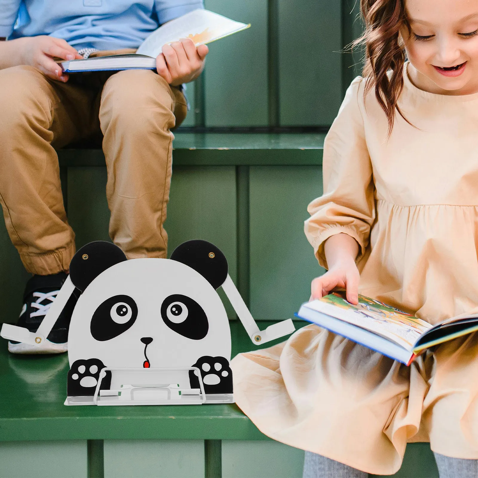 어린이 동물 책꽂이 팬더 디자인 휴대용 다기능 책상 홀더 독서용 데스크탑 책 전시대