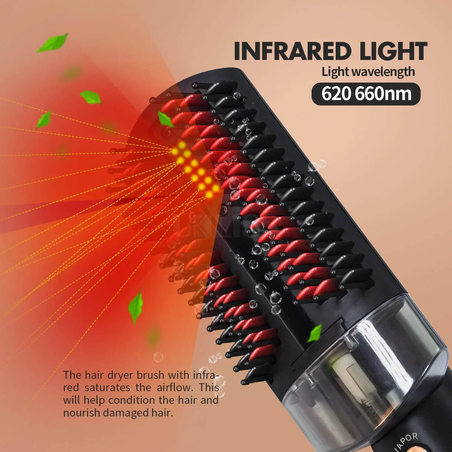 Professional One Step Infrared Spray Steam Hair Straightener Hot Air Brush Comb Blow Dryer 4