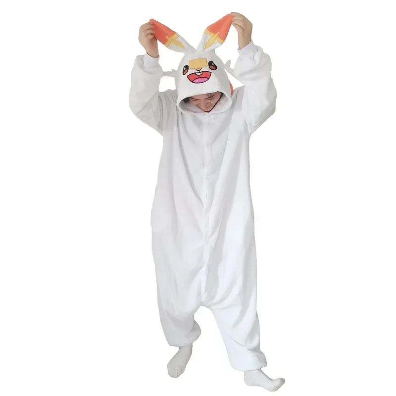 Miniso Scorbunny Onesies for Adults Pajamas Cosplay Costume For Halloween Women Kigurumi Full Body Pijama Homewear Christmas