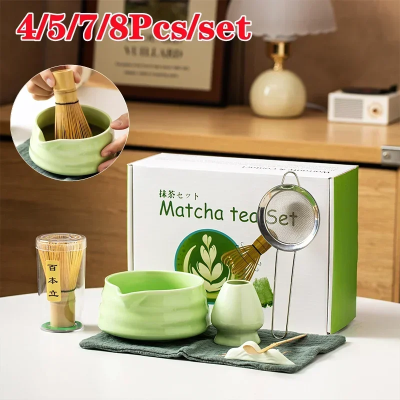 Japanese Matcha Teaware Set Safe Bamboo Whisk Teaspoon Ceramic Bowl Tea Sets Traditional DIY Matcha Tea-making Tools Accessories matcha tea set,matcha tea tools,tea set