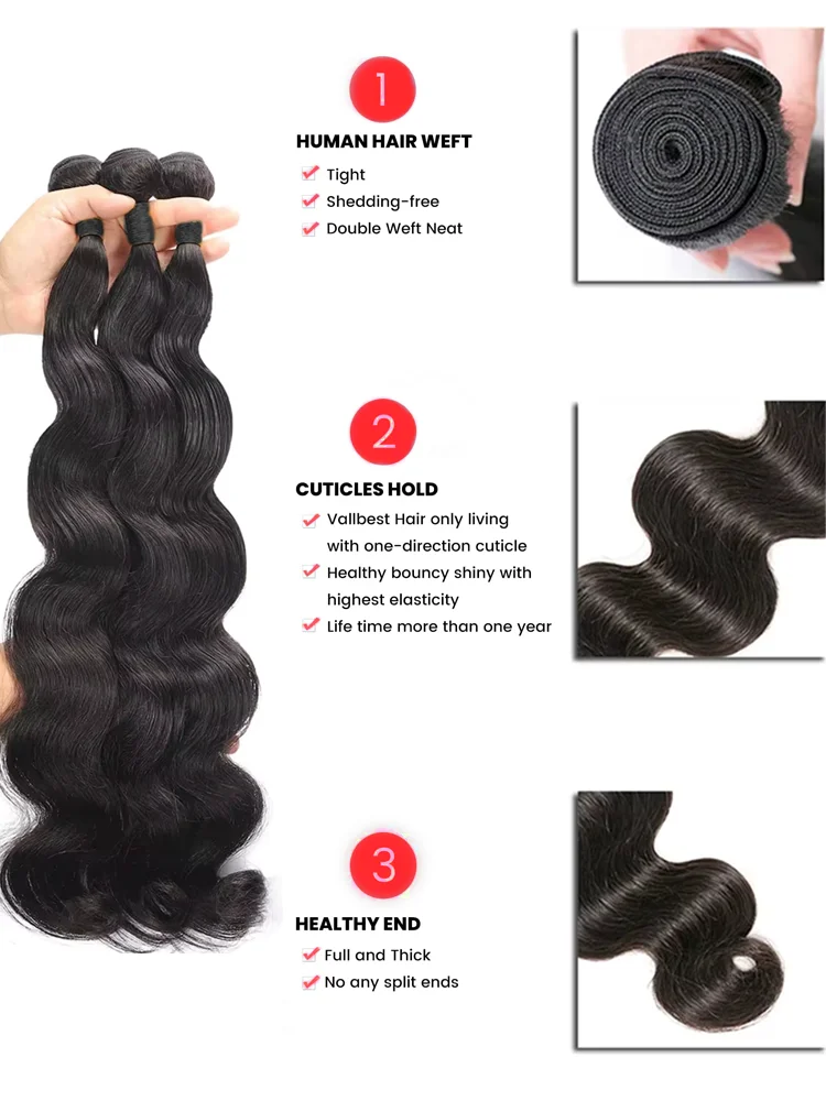 30 32 40 Inch Body Wave 3 4 Bundles Brazilian Remy 100% Unprocessed Raw Virgin Human Hair Wavy Double Bundles Weave Extensions 5