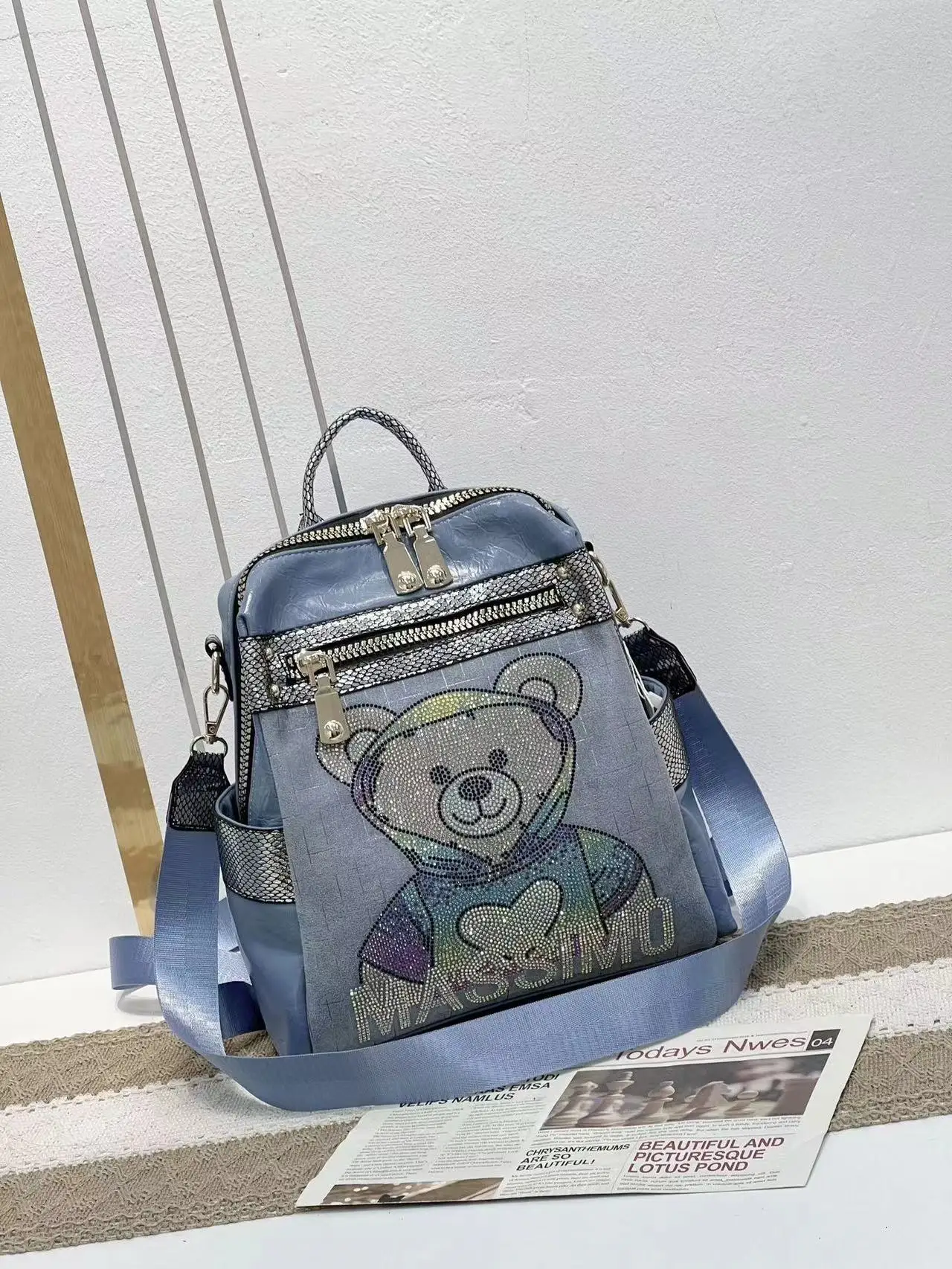 New Fashion Designer Brand Cute Bear Backpack Waterproof 