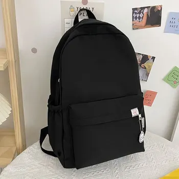 Sweet Soft Sister Solid Color Large Capacity Student Schoolbag 2022 School Season New College Students