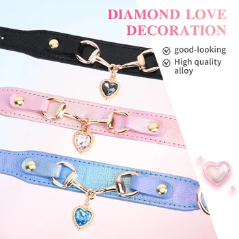 Sparkling Heart PU Pet Collar 2
