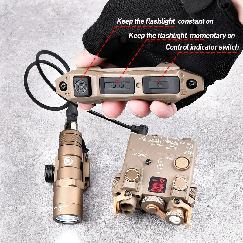 Tactical Airsoft Dual-Fuction Switch For Surefir M300 M600 Plug Button Remote Control Fit 20mm Rail MLOK KEYMOD DBAL PEQ Laser