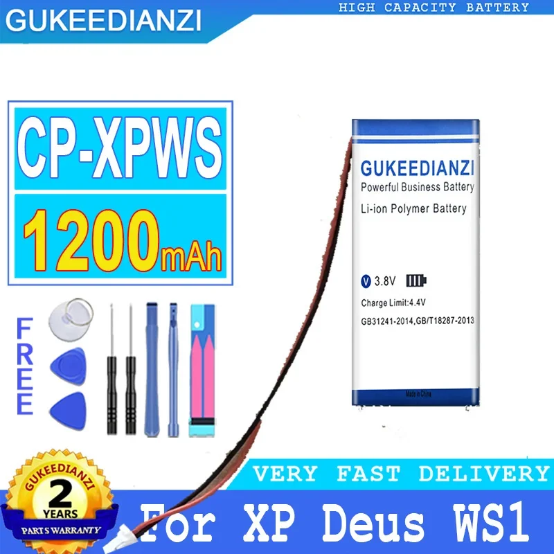 Gukeedianzi Batteria Cp-Xpws Cpxpws Per Xp Deus Ws5 Ws2 Ws3 Ws1 Ws4 Batteria Digitale Di Grande Potenza, 1200Mah