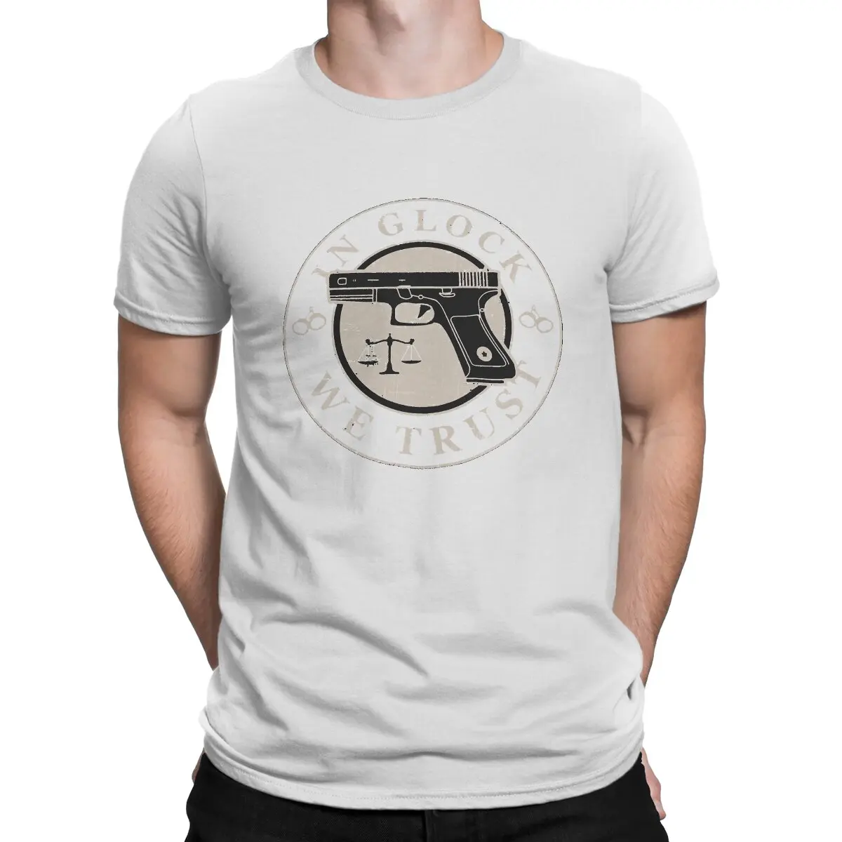 Camisetas de algodón puro con cuello redondo para hombre, de Glock We Trust, de manga corta Smith Cool Wesson, talla 6XL