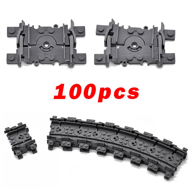 City Trains Flexible Switch Railway Tracks Rails Crossing Forked Straight Curved Building Block Bricks Toys Compatible with 7996 wood blocks for crafts Blocks