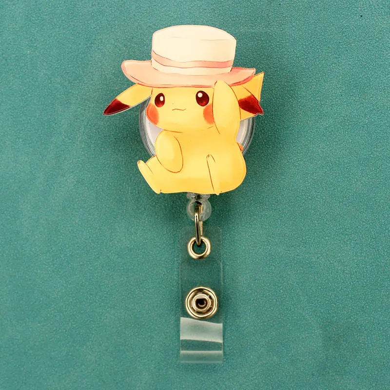 Retractable Badge Reel Cartoon Funny Magical Spirit Nurse Workers ID Holder Girl Boy Retractable Name Card Holder