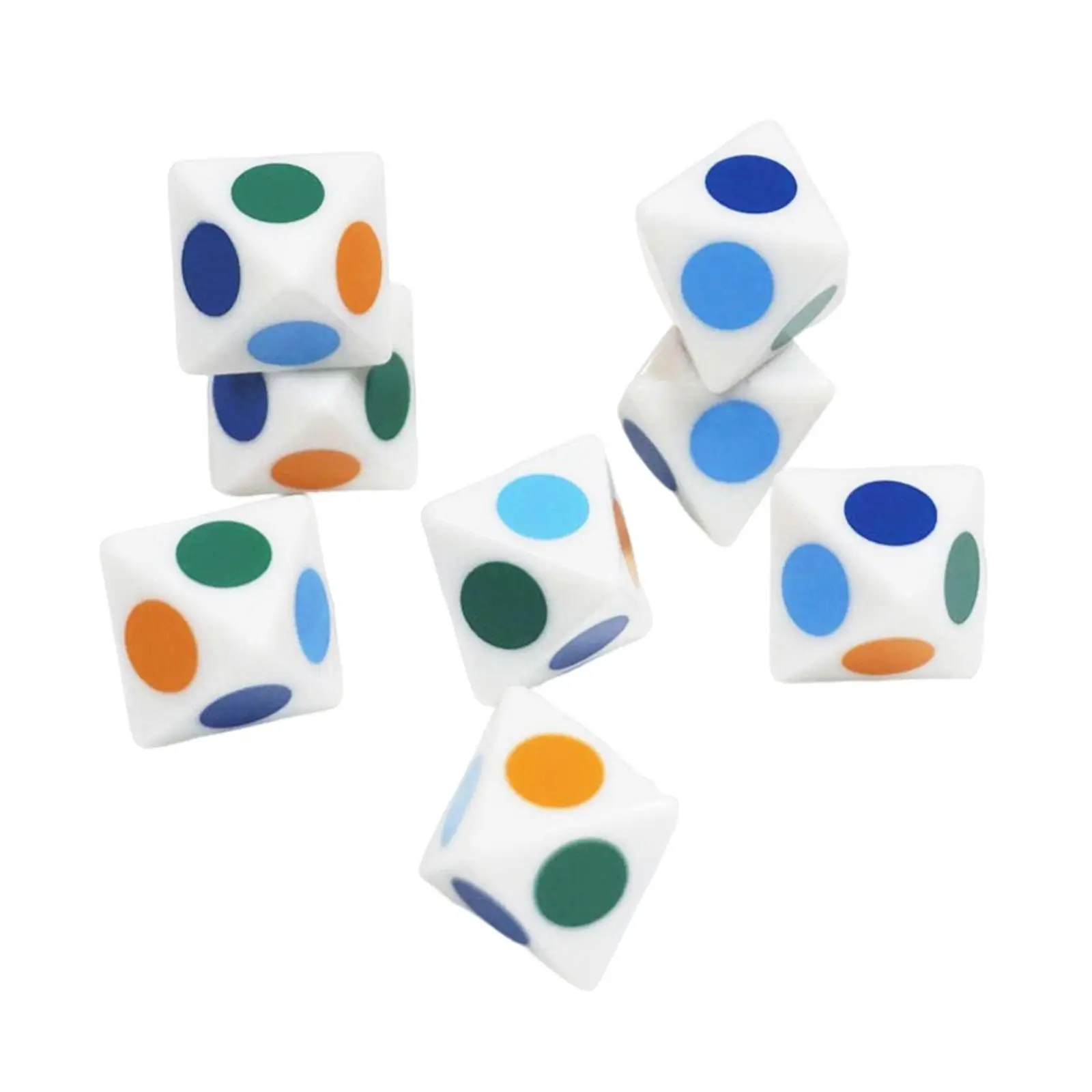 10x Polyhedral Dices Math Teaching Toys Entertainment Toys Party Favors 8 Sided Dices Set D8 Dices for Bar KTV Party Table Game