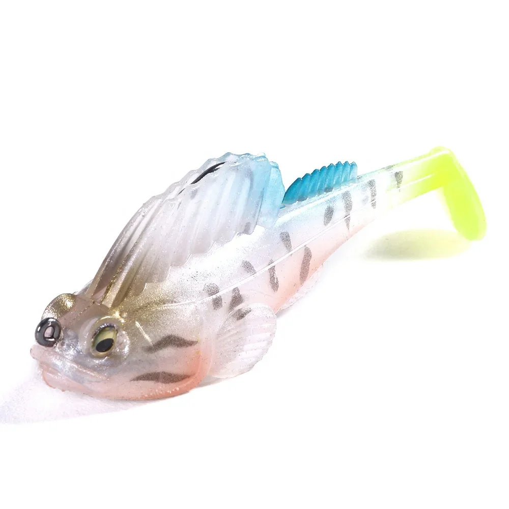 1 pçs silicone escuro sleeper wobbler isca de pesca 7g 14g 20g afundando isca macia gabarito gancho swimbaits baixo shad para poleiro enfrentar