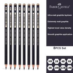 Faber - Castell Graphite Pitt Matt Pencil Set - Premium Artists' Quality Sketching & Drawing Collection (8 Pcs) (8PCS Full Set)