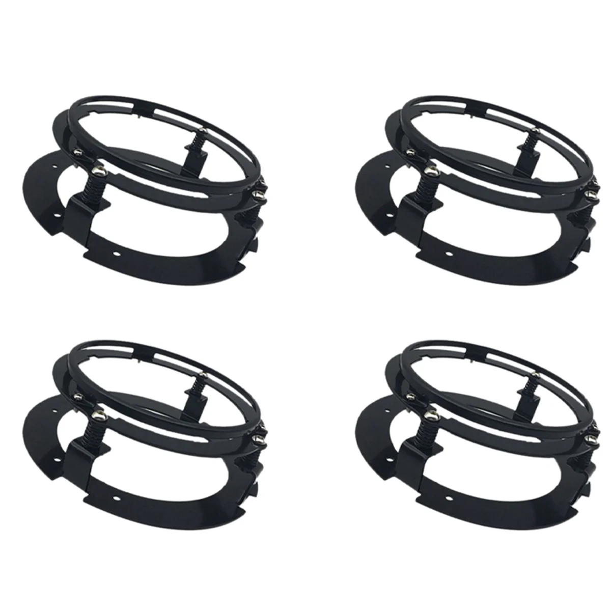 

4pcs 5.75 Inch Black Car Motorcycles Headlight Round Mounting Bracket Suitable for Harley Touring Softail Jeep