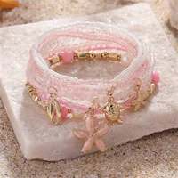 Bohemian Shell & Starfish Beaded Bracelet Set for Women - Image 4