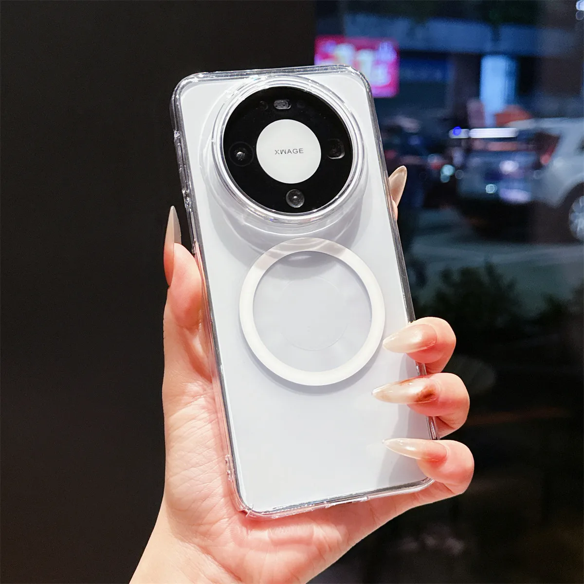 Ultra-Thin Transparent Magnetic Acrylic Case with Wireless Charging Support