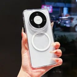 Ultra - Thin Transparent Magnetic Acrylic Case with Wireless Charging Support for Huawei Mate 80 Pro Max (White)
