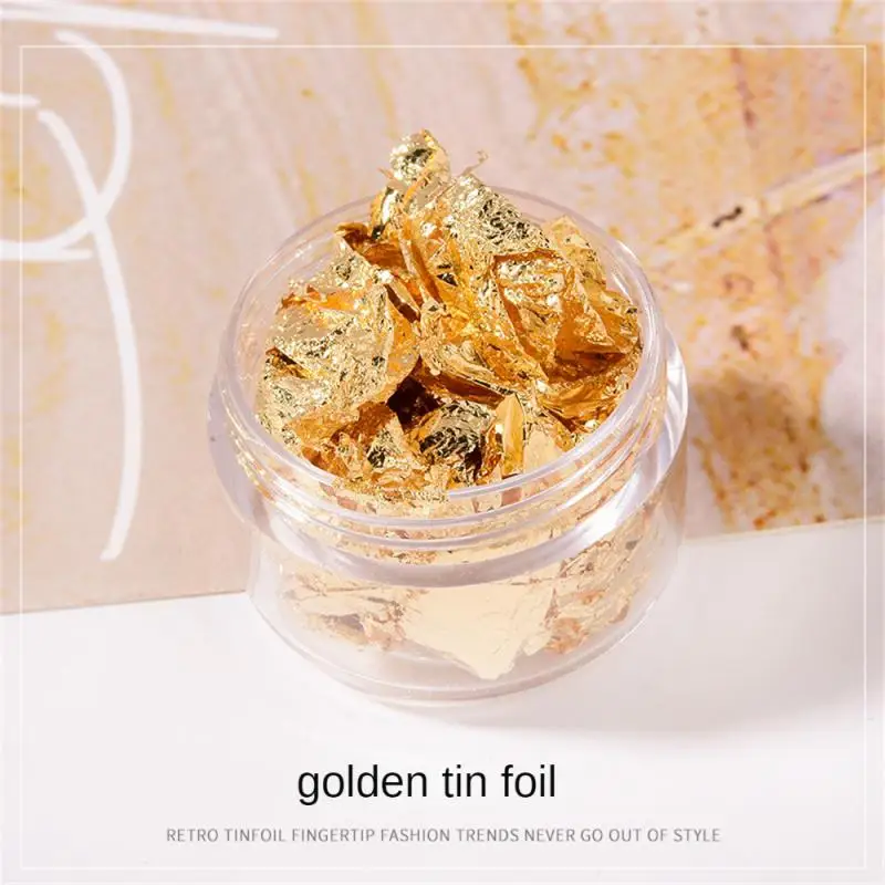 Nail Art Accessories Gold Silver Copper Foil Sequins Glitter Leaf Flake Sheet Bulk Foil Paper For Gilding Manicure Decoration 5