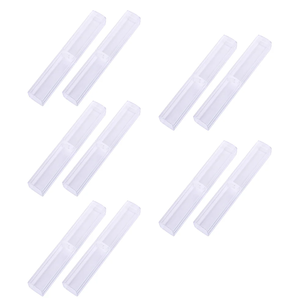 

10Pcs Plastic Ink Pen Case Portable Pen Packing Box Ballpoint Pen Containers